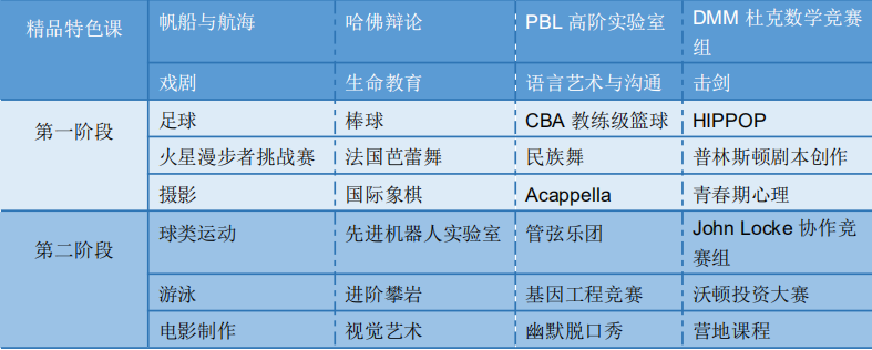 深圳市华朗学校华朗国际部开设课程