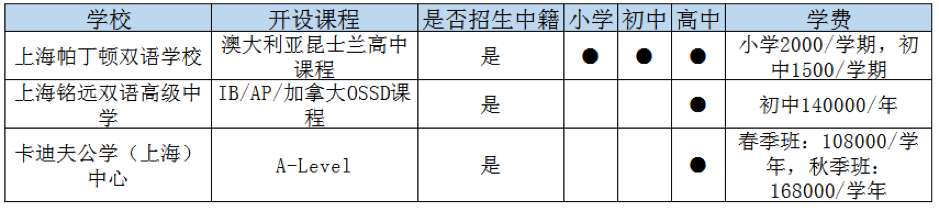 上海奉贤区国际高中一览表