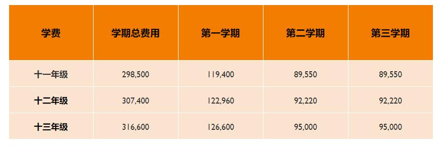 2022年天津惠灵顿学校学费标准